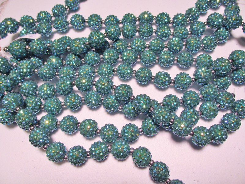 (image for) Turquoise crystal bubble beads #HU14-1491